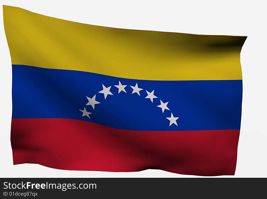 Venezuela 3d flag isolated on white background