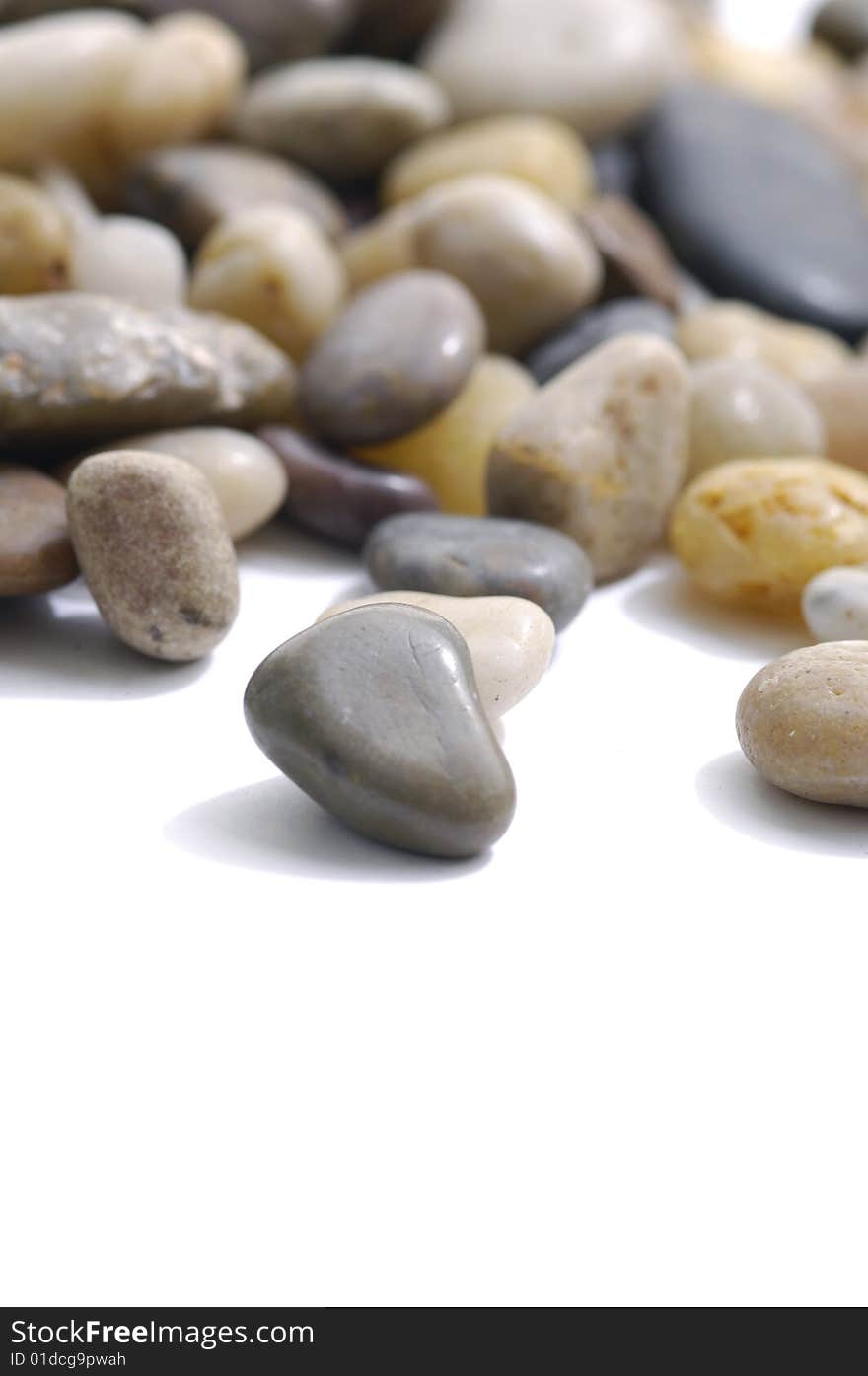 Stones line on white background