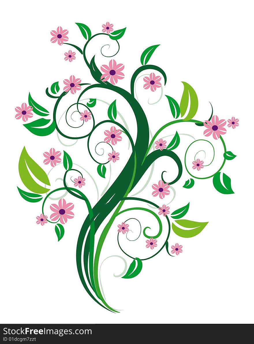 Stylized floral tree. Vector Illustration