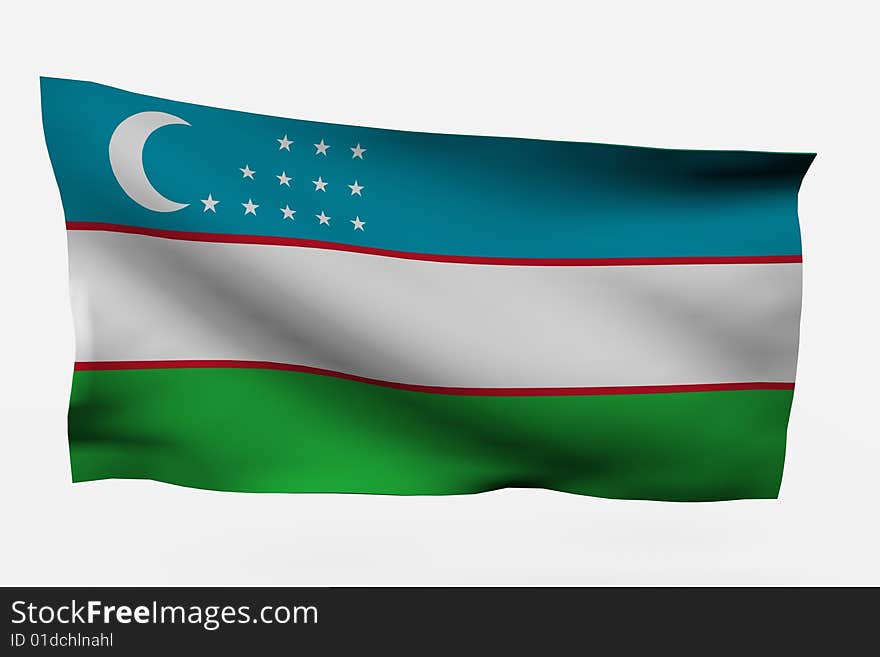 Uzbekistan 3d Flag