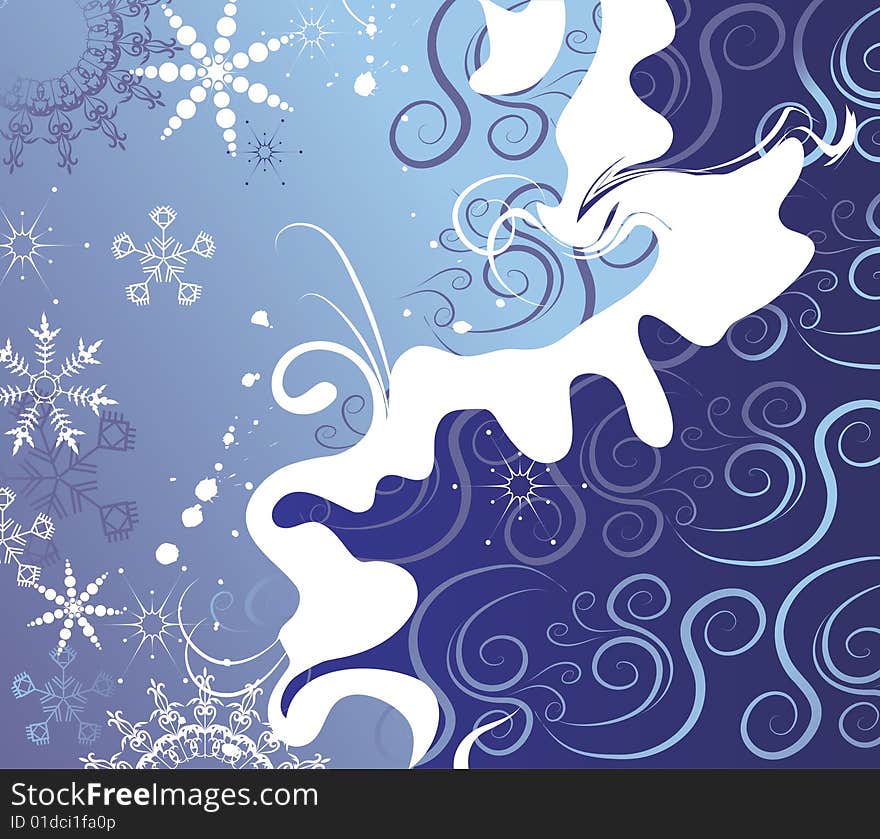 Winter blue background, vector illustration