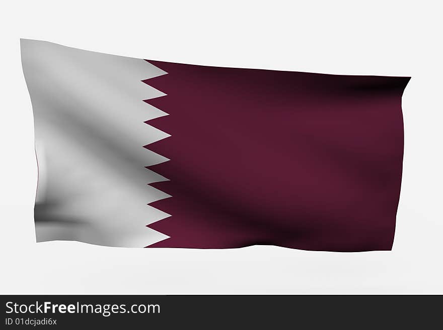 Qatar 3d flag isolated on white background. Qatar 3d flag isolated on white background