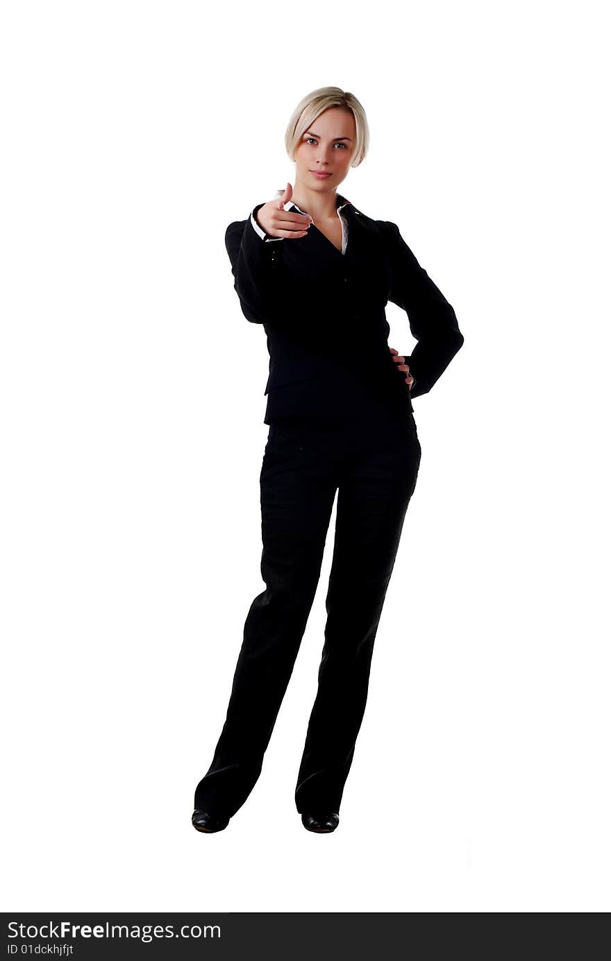 Woman in pantsuit