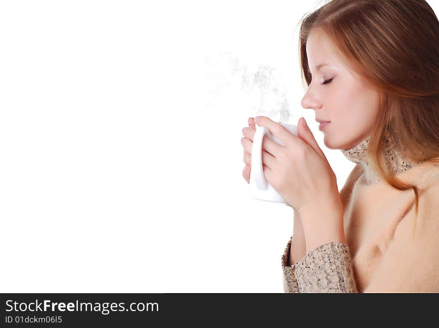 Woman and cup of coffee