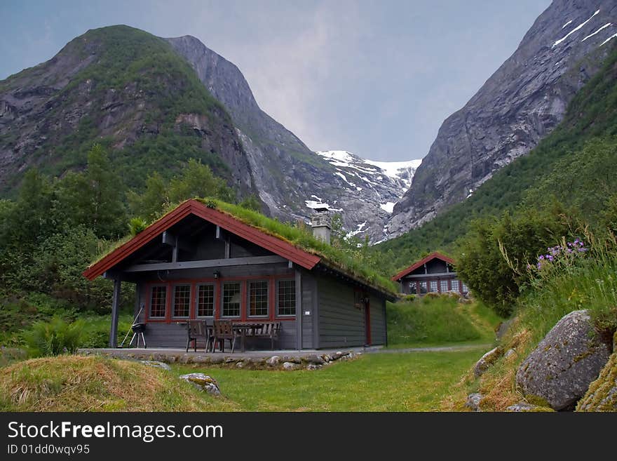 Mountain cabin, picture was taken in Norway. Mountain cabin, picture was taken in Norway