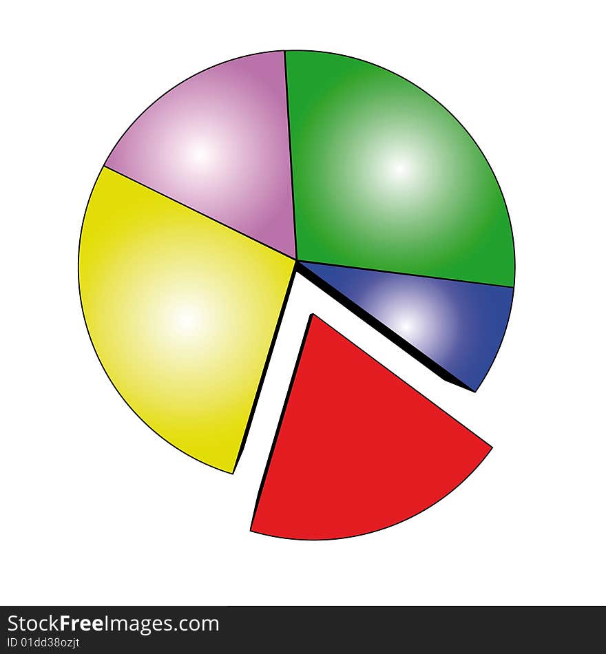 Multicolor statistics - isolated diagram on white (with vector EPS format)