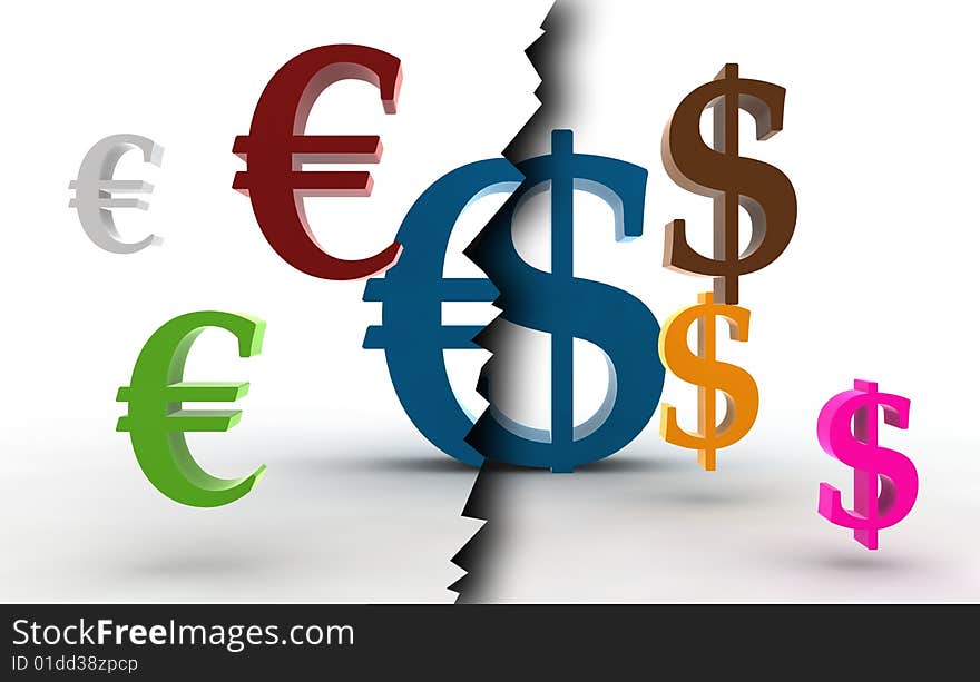 Euro/dollar symbols