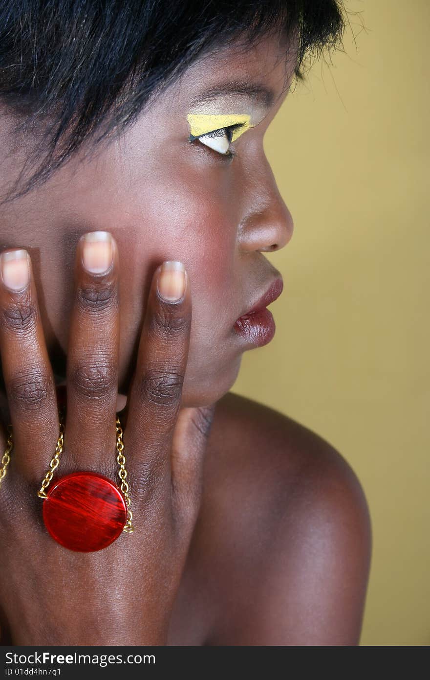 Beautiful young African female model with accessories