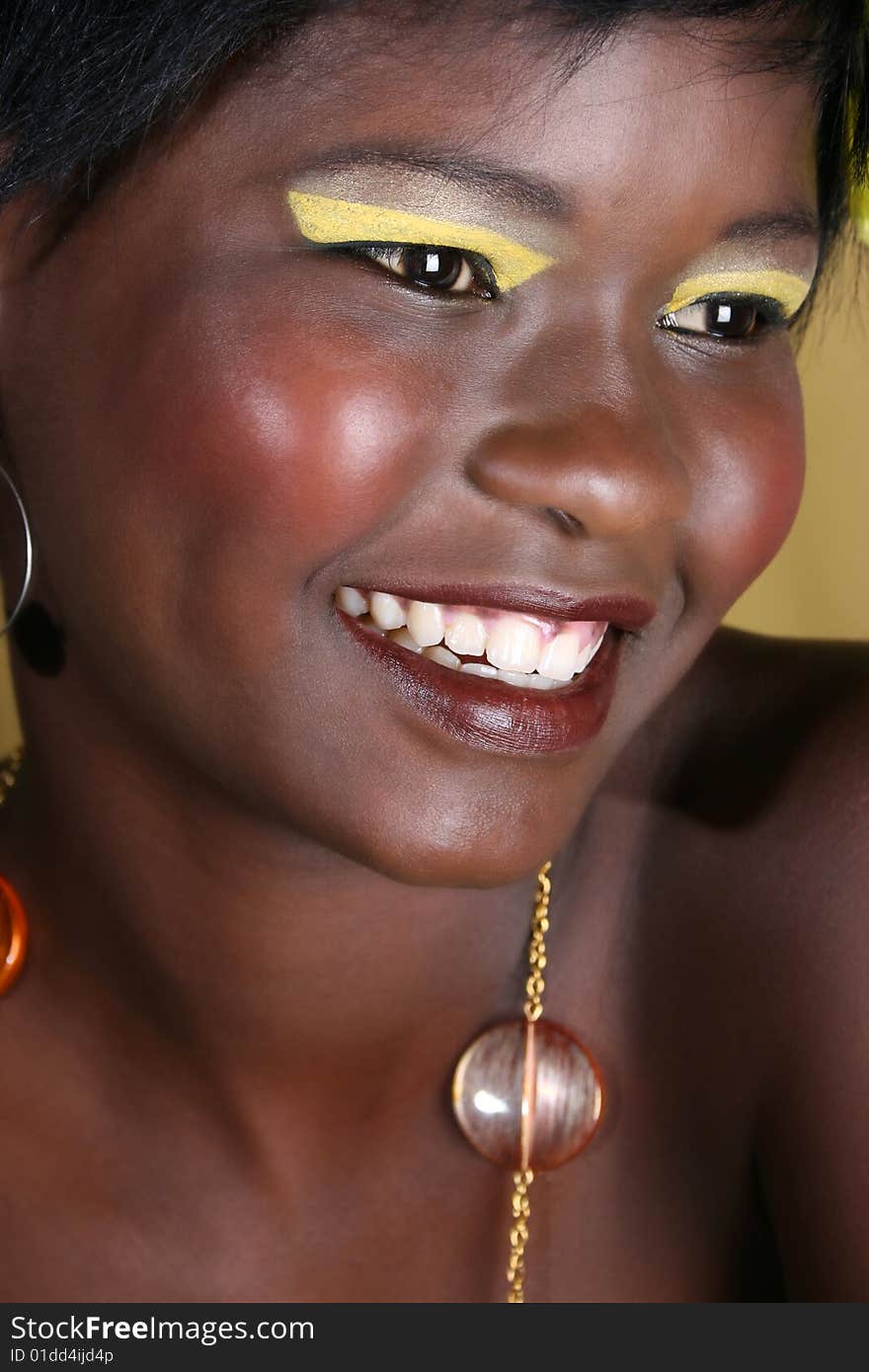 Beautiful young African female model with accessories