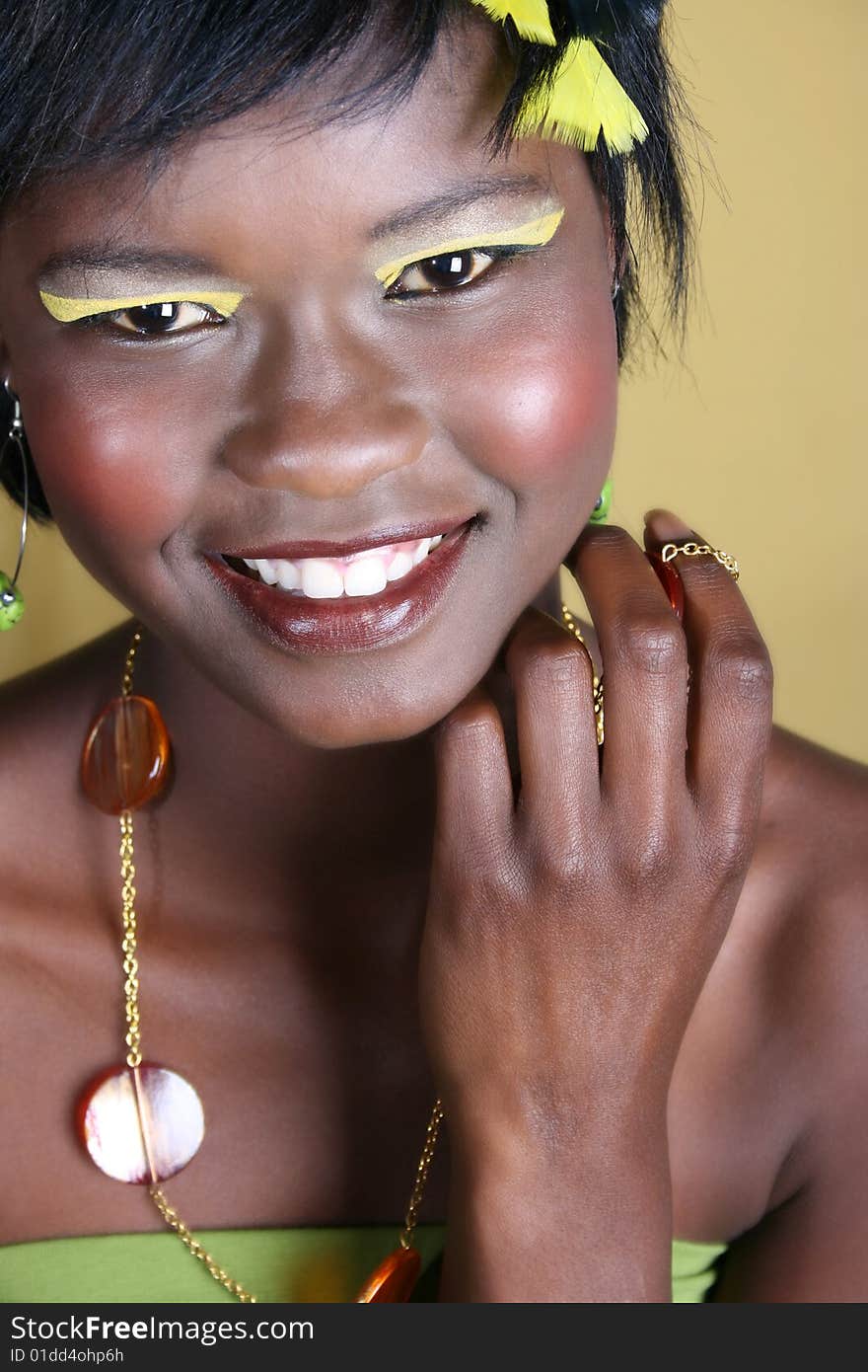 Beautiful young African female model with accessories