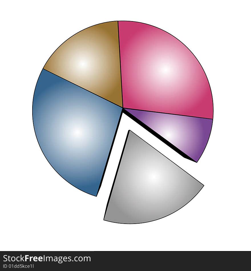 Multicolor statistics - isolated diagram on white (with vector EPS format)