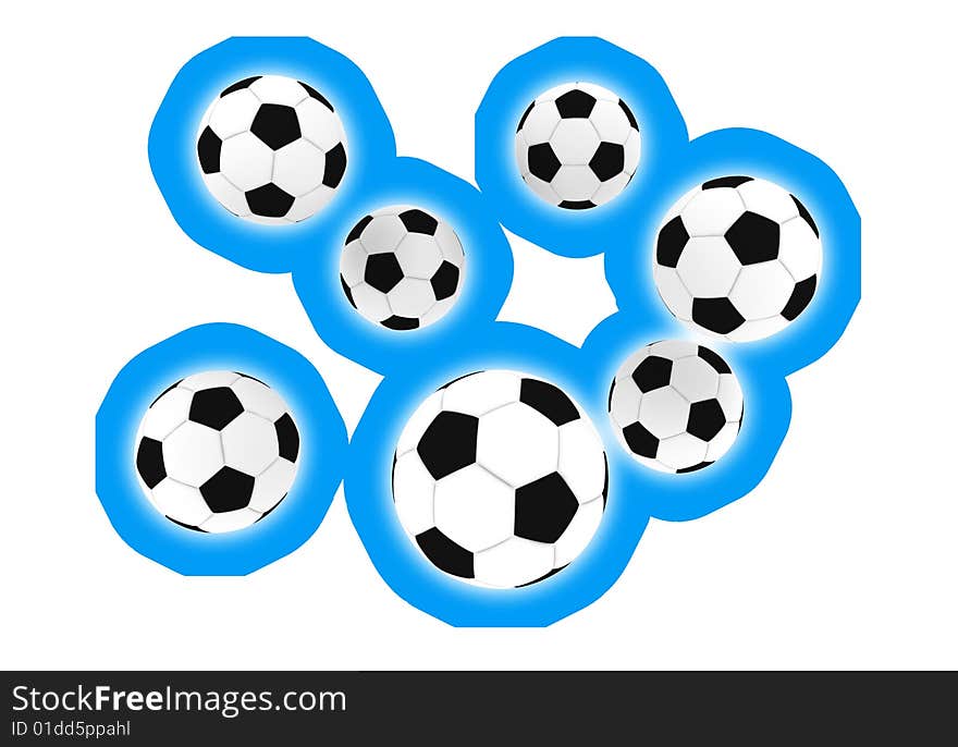 Soccer balls - illustration on white background