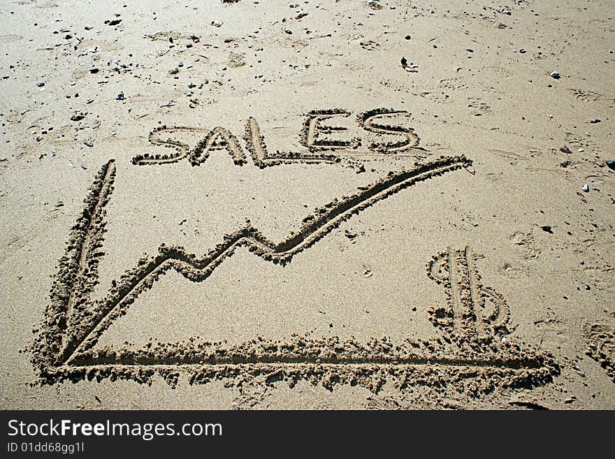 Sales graphic draw in the sand