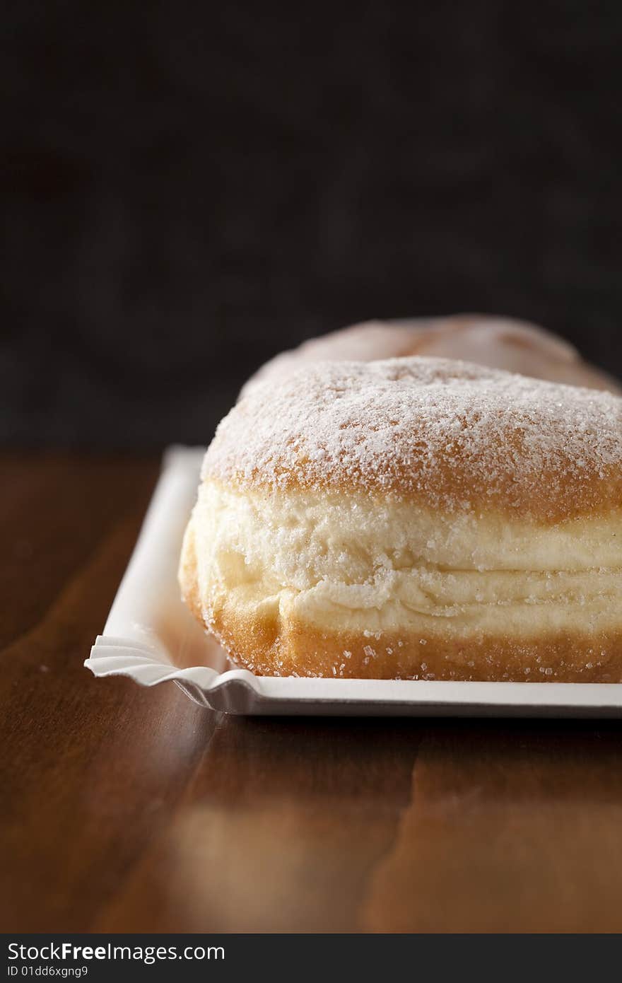 Donut, choux pastry filled with jam