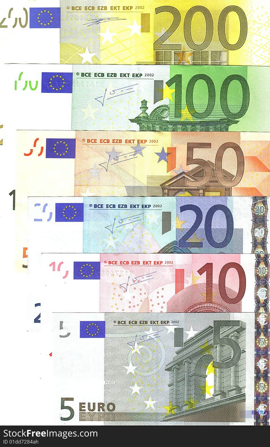 Detail of european banknotes background