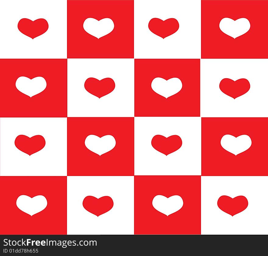 Valentine background with red and white hearts. Valentine background with red and white hearts