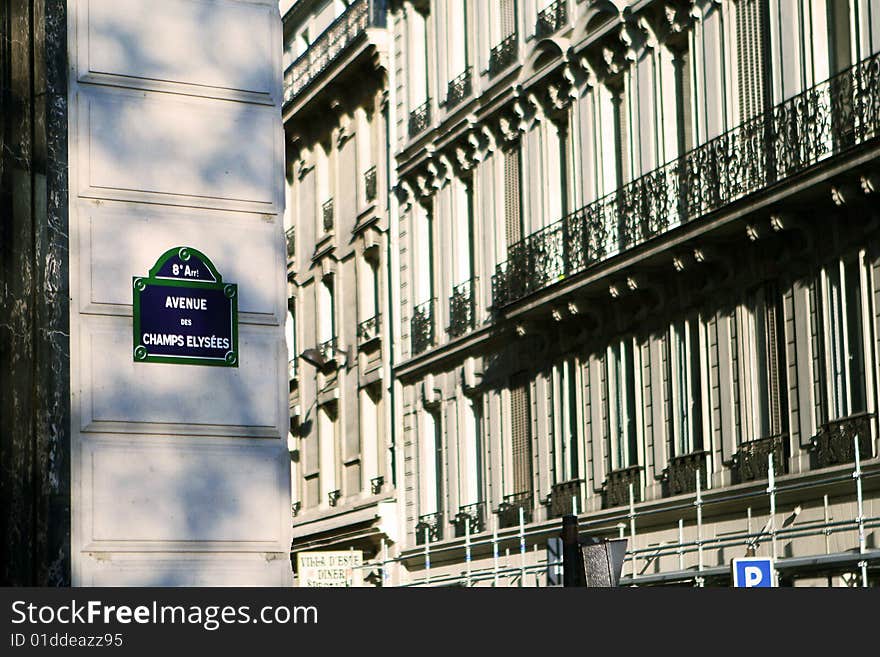 The Champs Elysees in Paris. The Champs Elysees in Paris