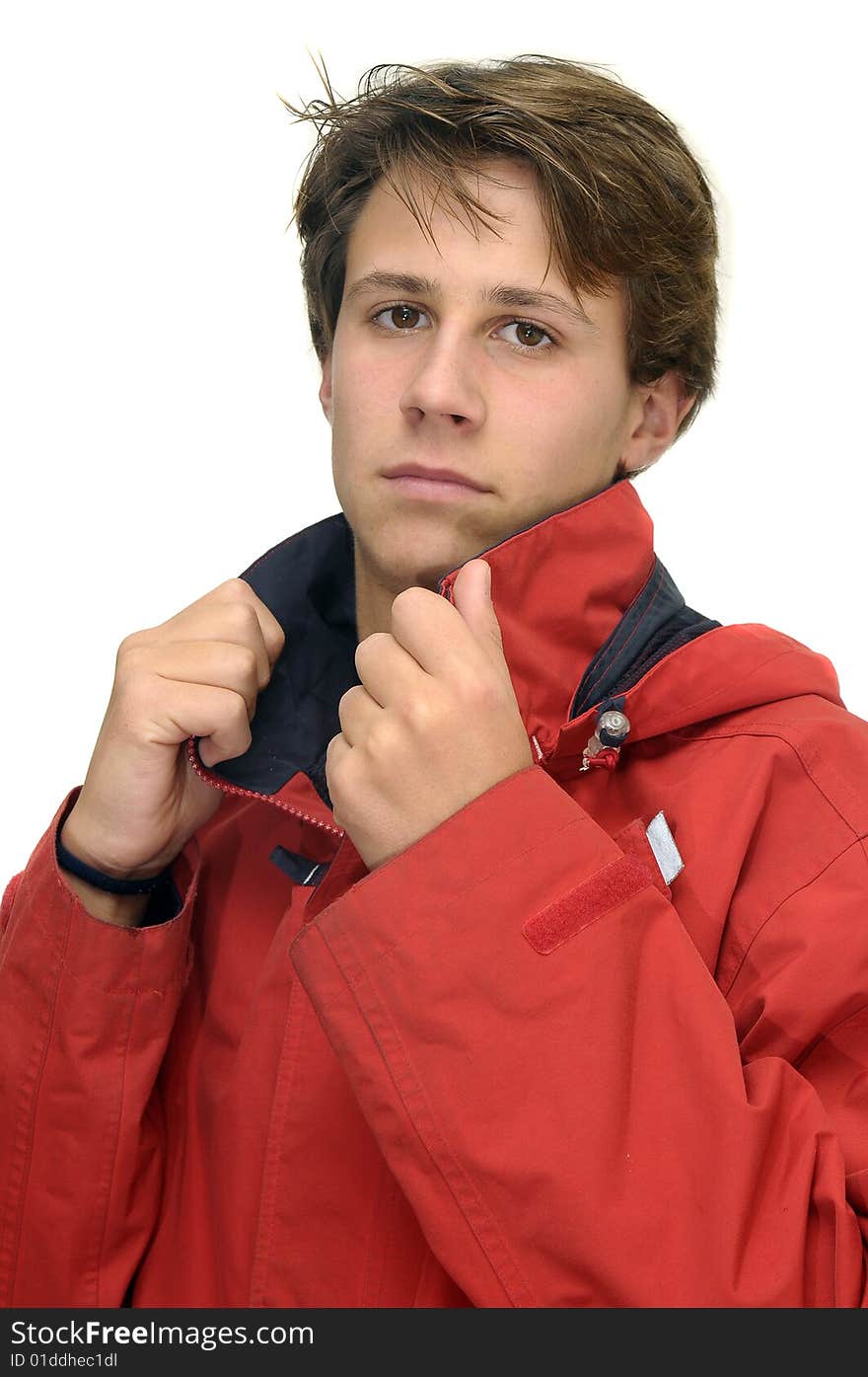 Handsome boy isolated against a white background. Handsome boy isolated against a white background