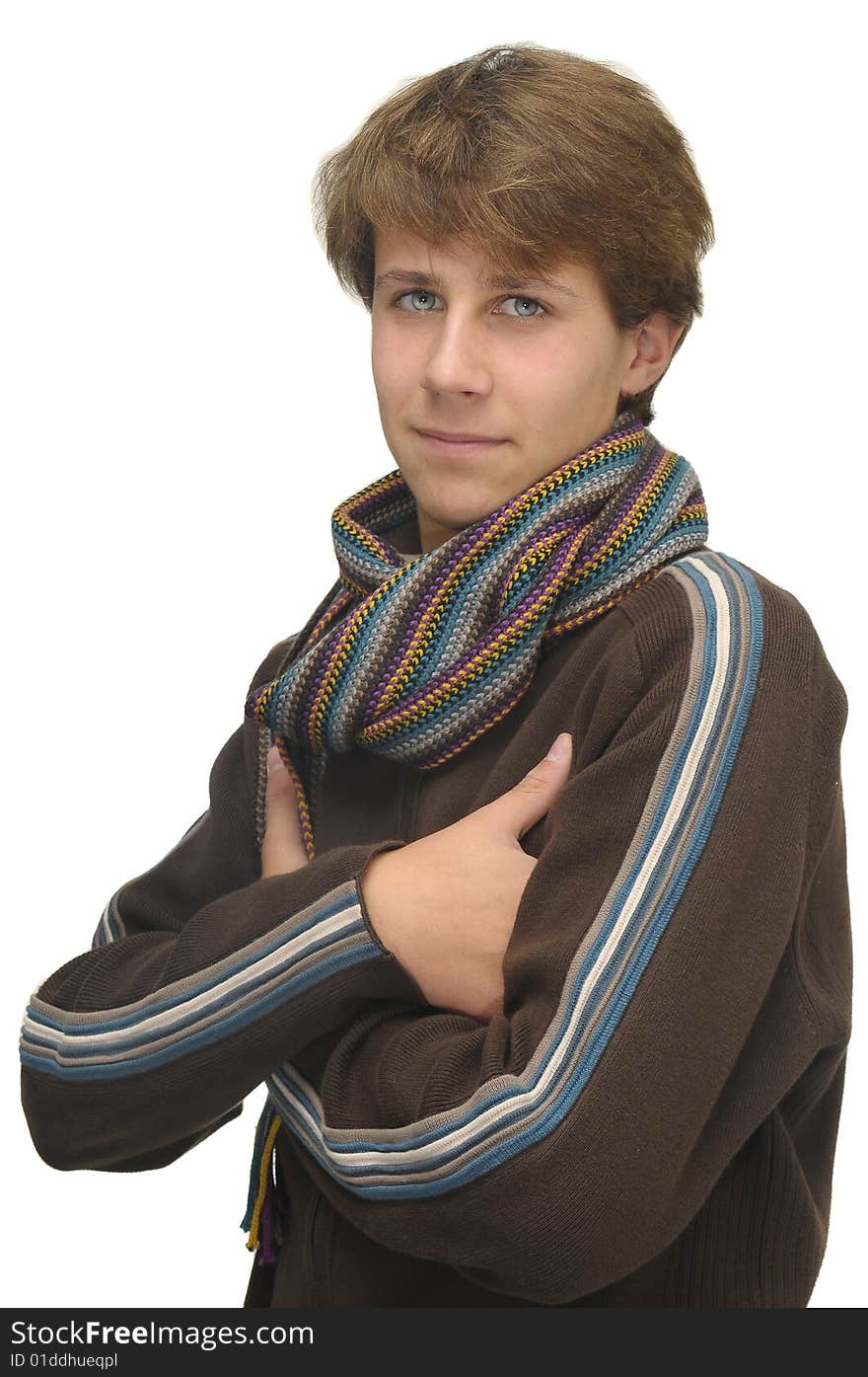 Handsome boy isolated against a white background. Handsome boy isolated against a white background