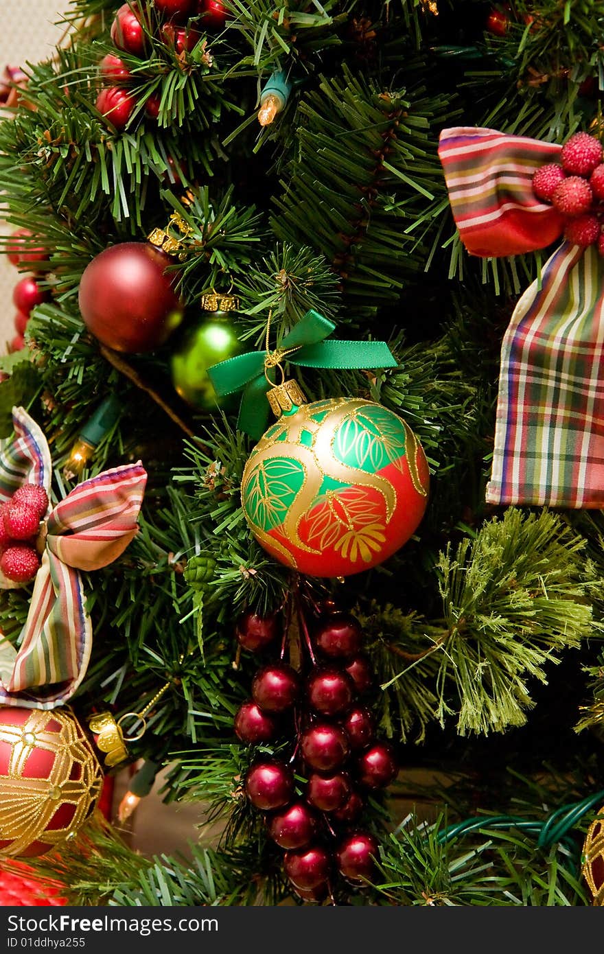 Red Green And Gold Ornament