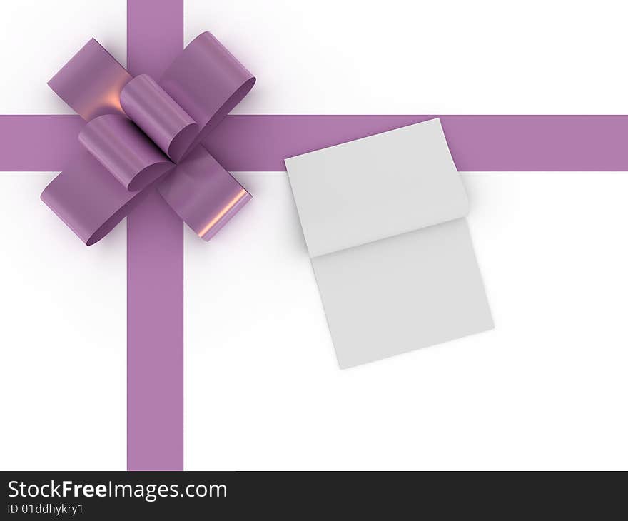 Gift box with a greeting card