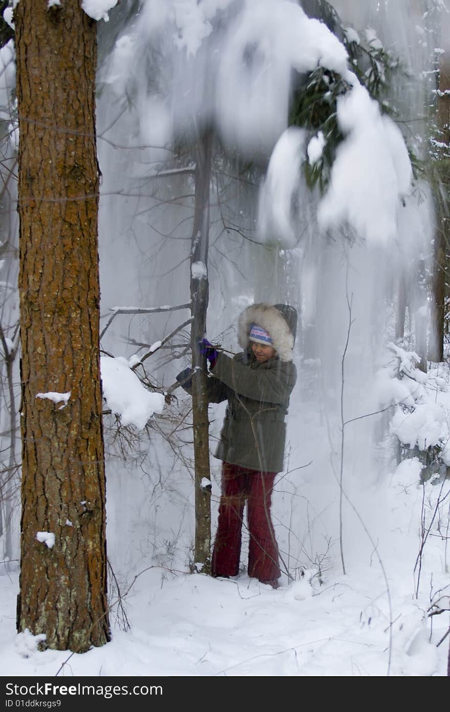 The girl and snow