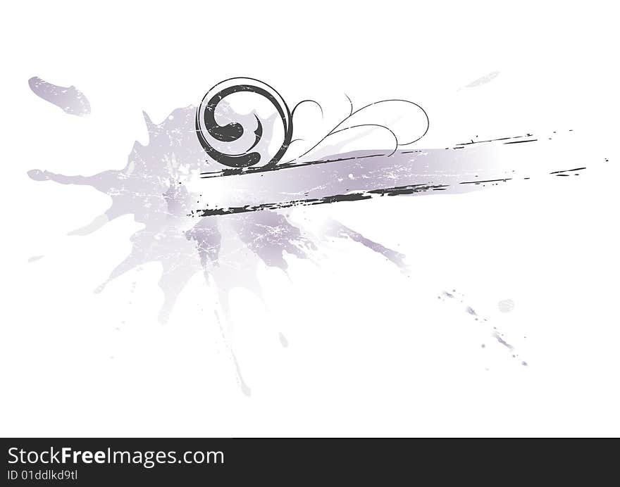 Abstract scrolled grunge banner with splashes and stains. Abstract scrolled grunge banner with splashes and stains