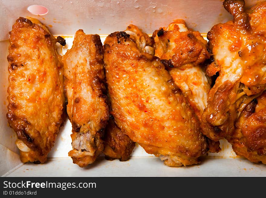 Buffalo Chicken Wings inside a box. Buffalo Chicken Wings inside a box.