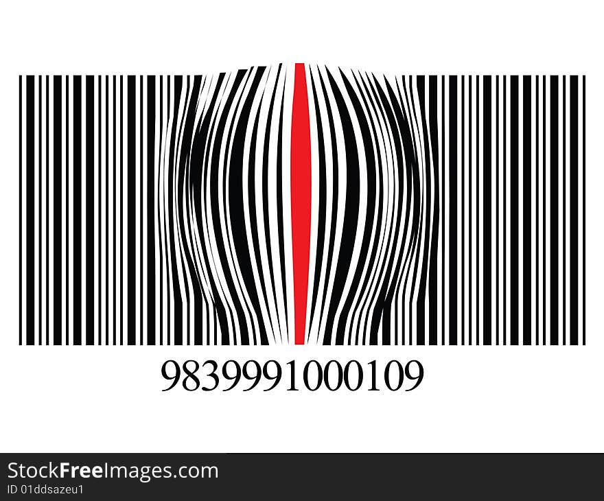 An illustrated zoomed bar code design