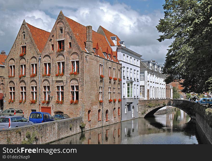 One of the many canals in Bruges, which is also known as the Venice of the north in Europe. One of the many canals in Bruges, which is also known as the Venice of the north in Europe.