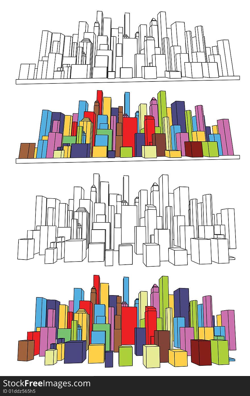 Vector illustration of abstract modern city