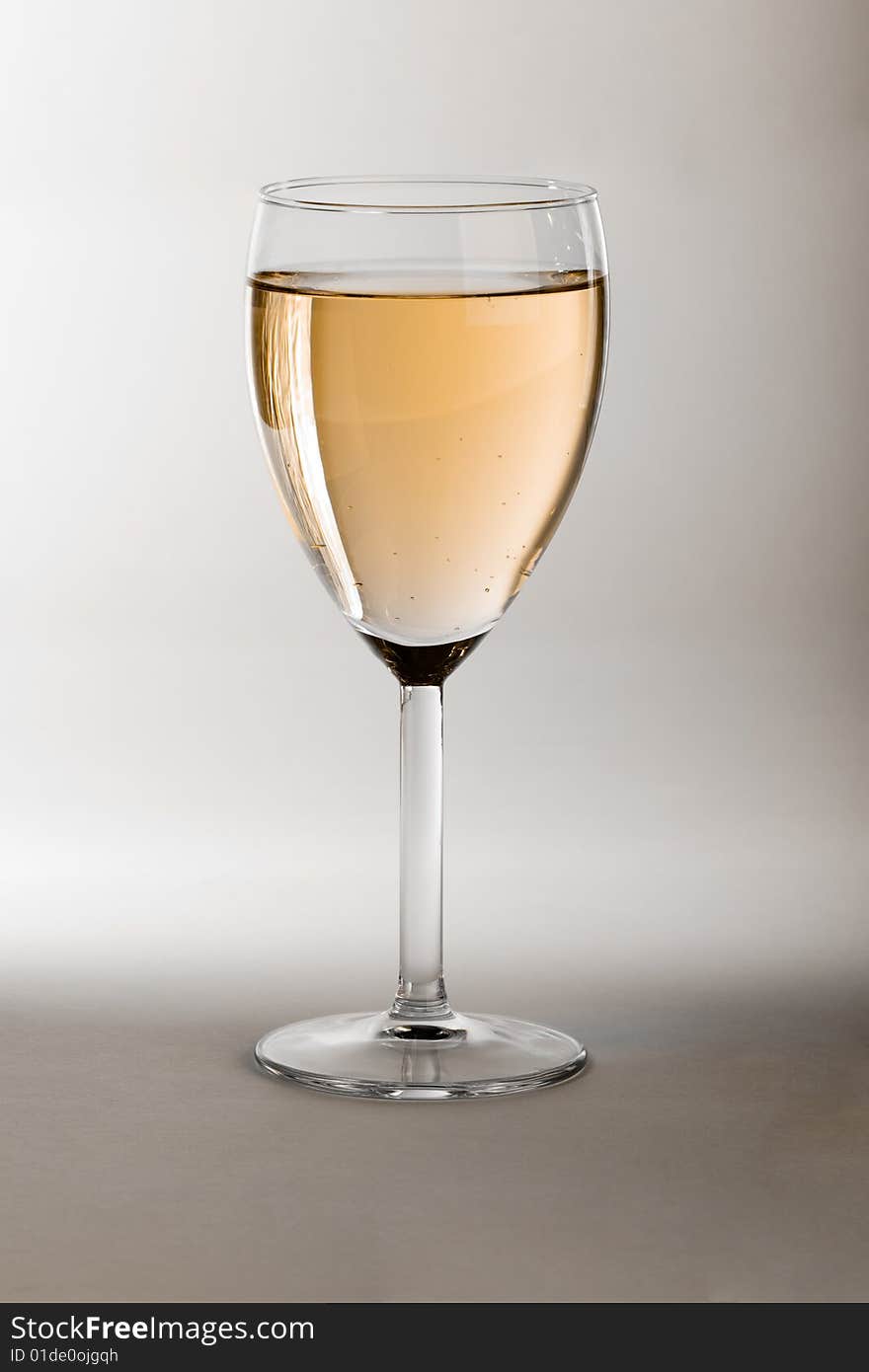 Glass with sparkling wine