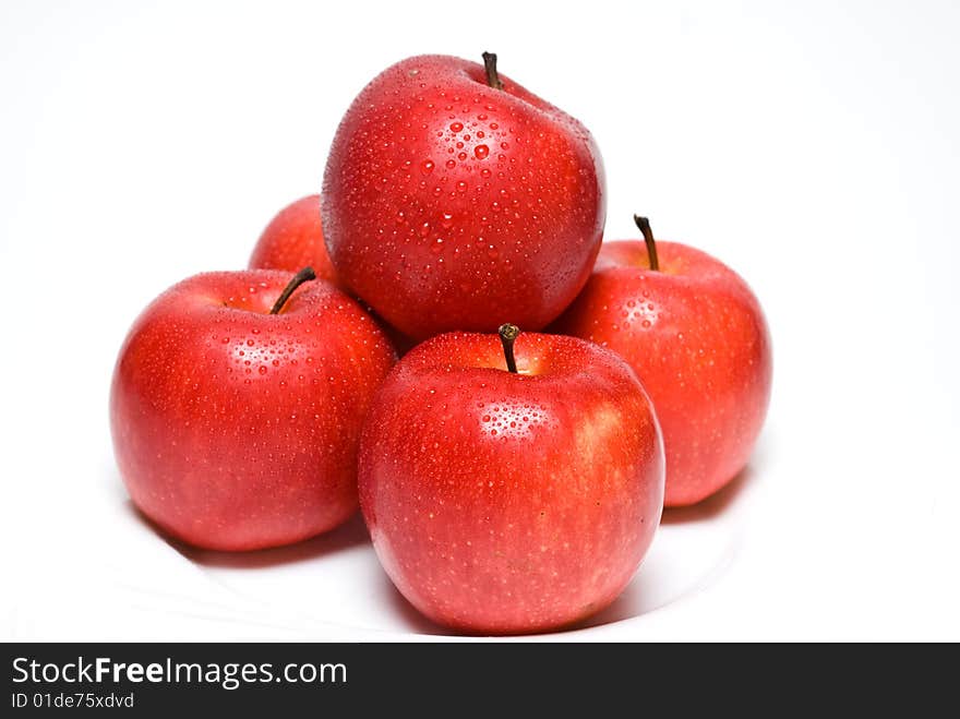 Apples on the white background