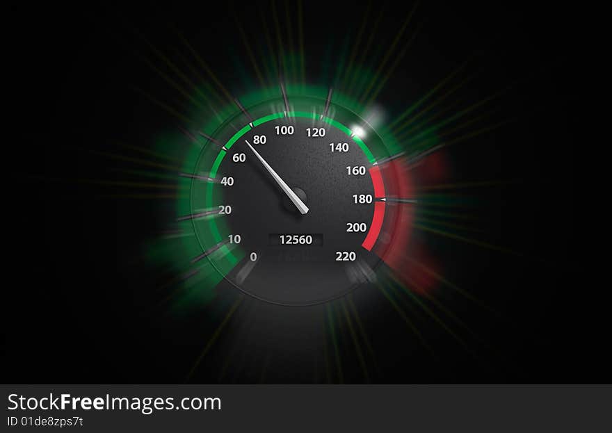 Auto speedometer on black background. Auto speedometer on black background.