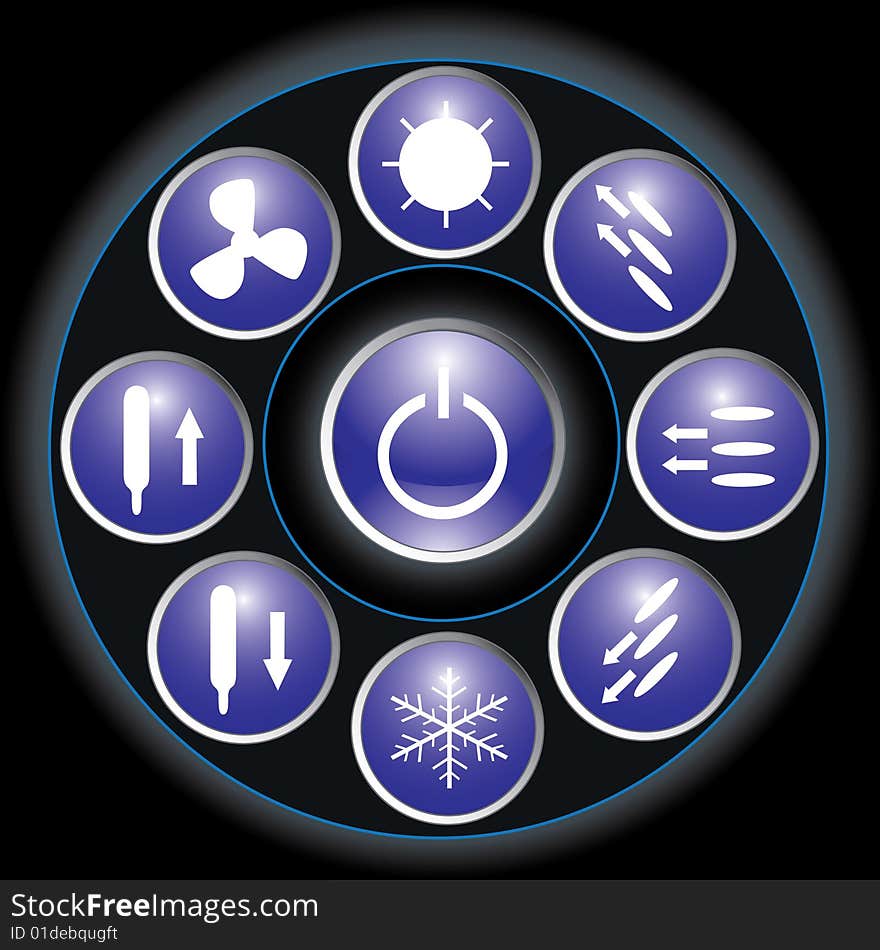 Management of the conditioner (blue button)