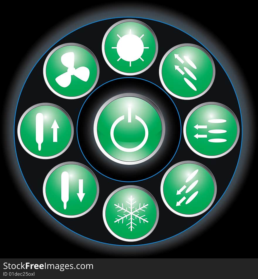 Management of the conditioner (green button)