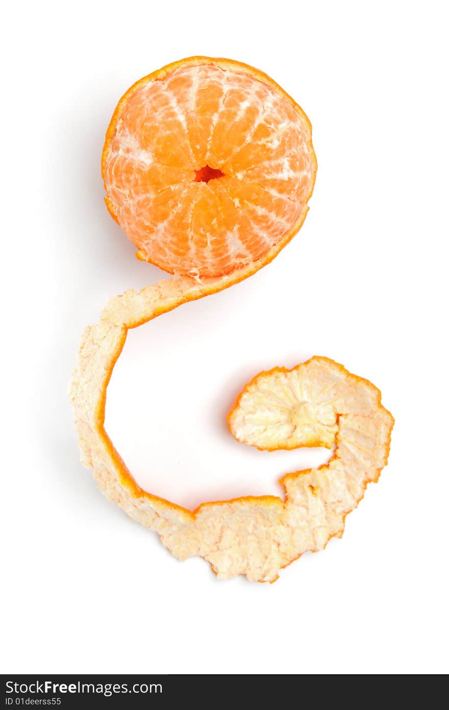 Half-peeled tangerine