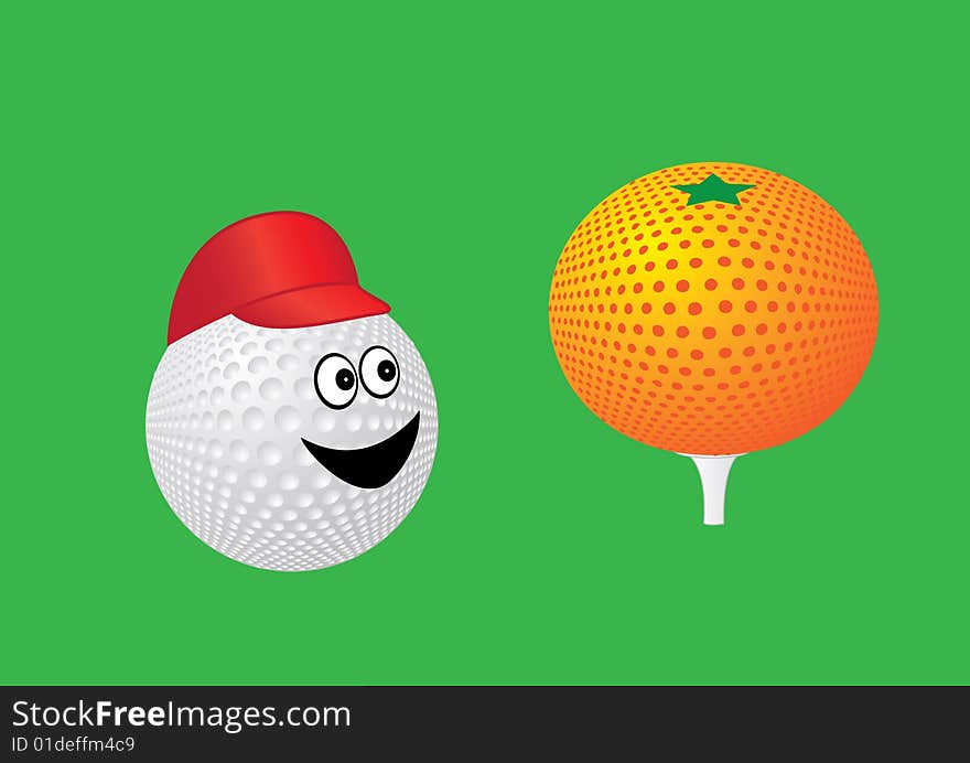 Golf ball end orange (humor)