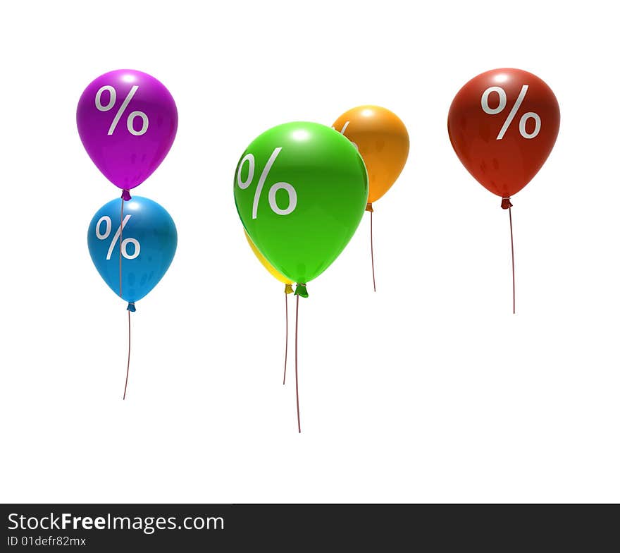 Balloons With Percent Symbols