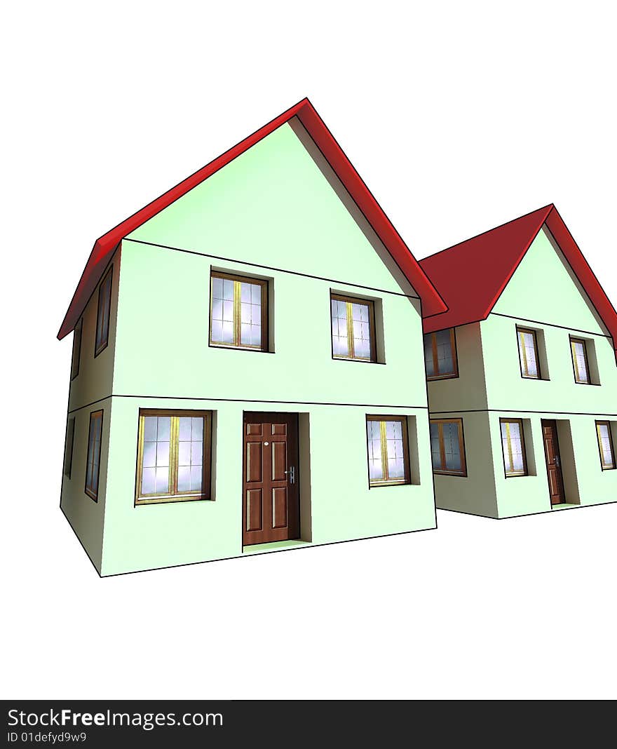 House - 3d render isolated illustration on white. House - 3d render isolated illustration on white