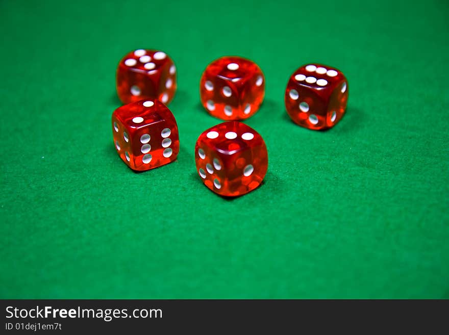 Red transparent dice