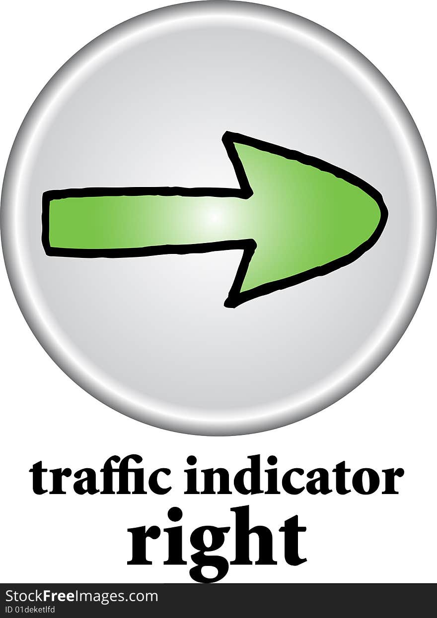 Traffic indicator - right sign on white background. vector image