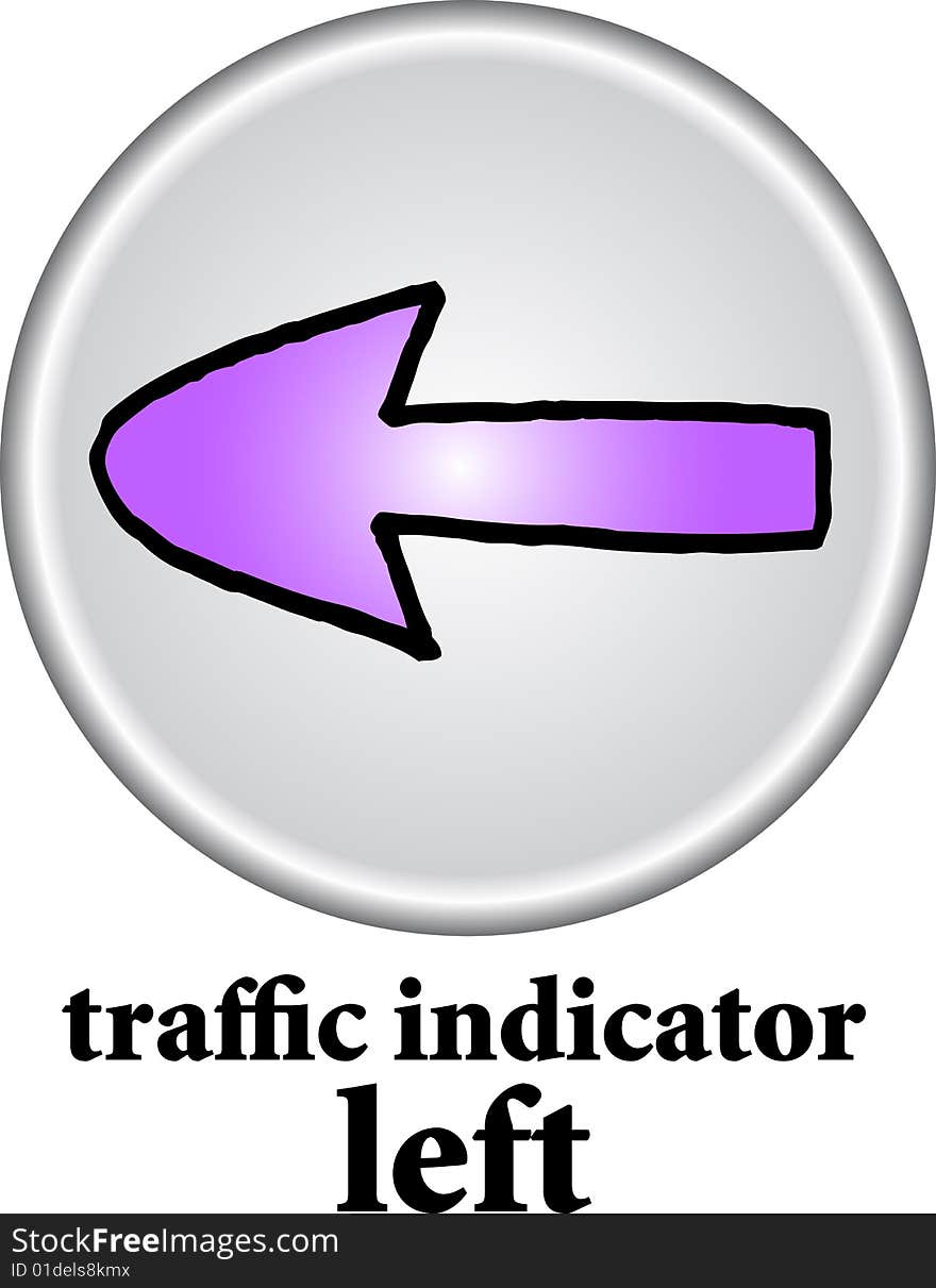 Traffic indicator - left sign on white background. vector image