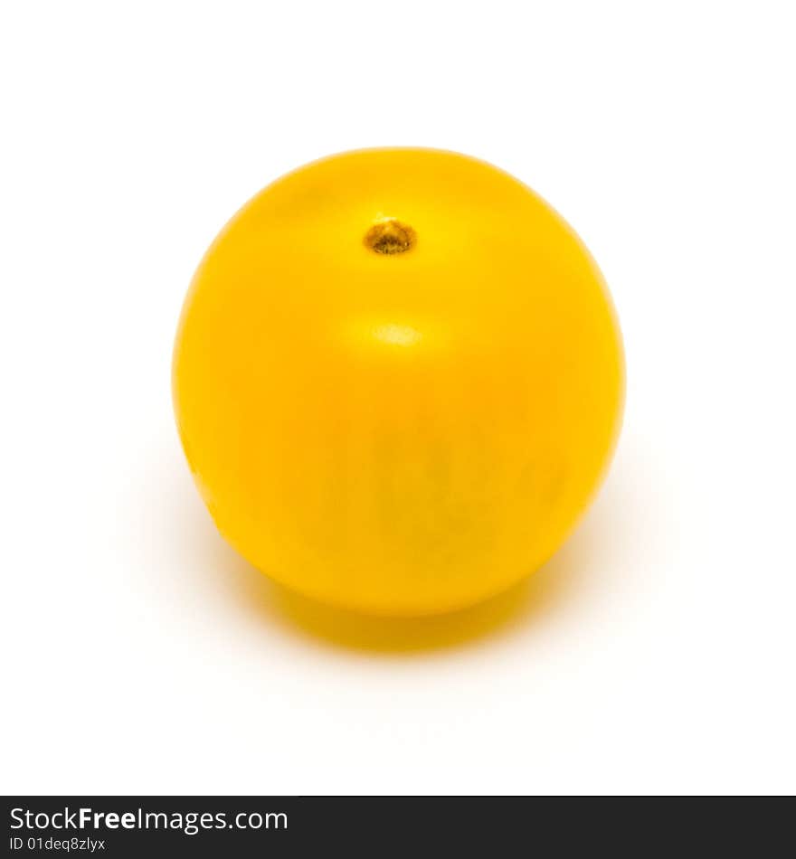 Yellow cherry tomato isolated on white background. Yellow cherry tomato isolated on white background.