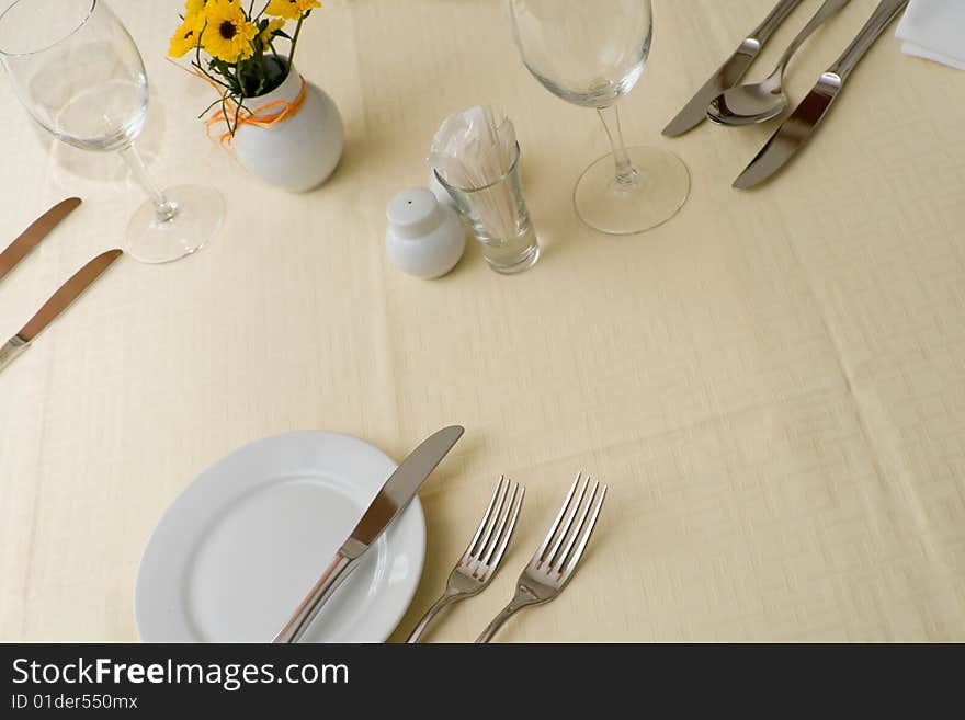 Dining table in the restaurant, holiday dinner. Dining table in the restaurant, holiday dinner