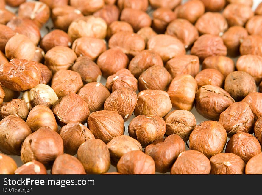 Heap of hazelnut as a background