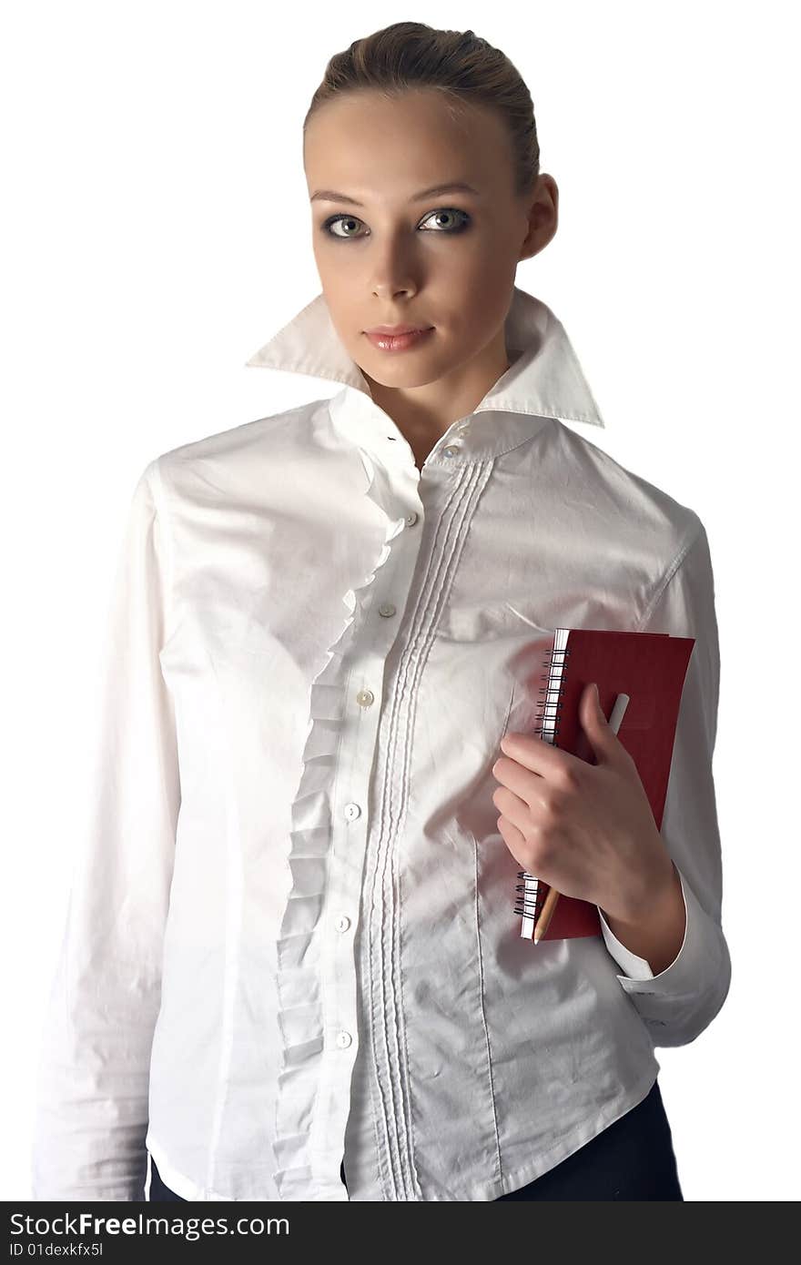 Businesswoman portrait with notepad