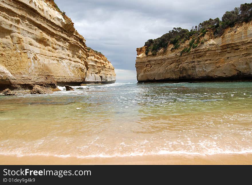 Loch Ard Gorge is named after a ship that was wrecked off this coastline in 1878. This beach and gorge is one of the highlights of Australia's Great Ocean Road (also known as the Shipwreck Coast). Loch Ard Gorge is named after a ship that was wrecked off this coastline in 1878. This beach and gorge is one of the highlights of Australia's Great Ocean Road (also known as the Shipwreck Coast).