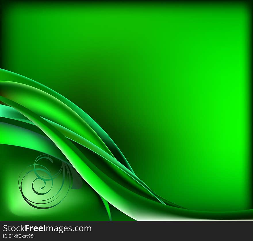 Green floral design on green background. Green floral design on green background