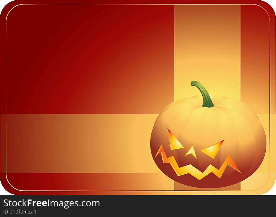 Halloween card with smiling pumpkin. Additional vector format in EPS (v.8).